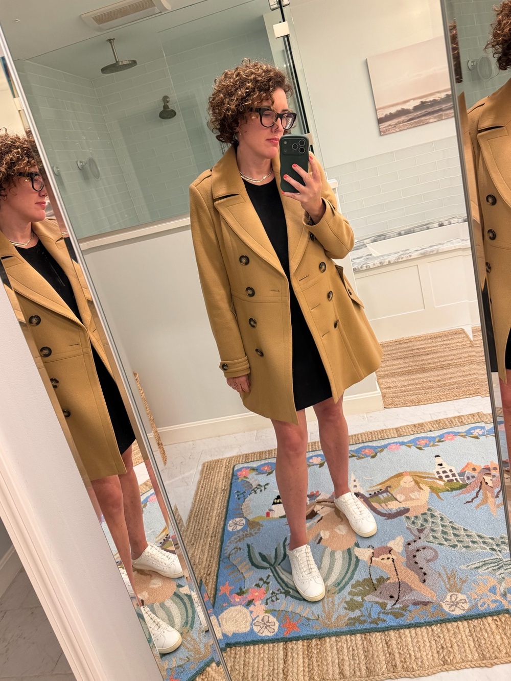 Burberry Brit Women’s Classic Camel Wool Cashmere Blend Peacoat Size 10 - Picture 15 of 17